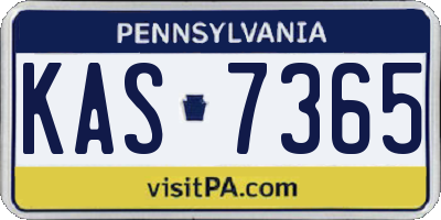 PA license plate KAS7365