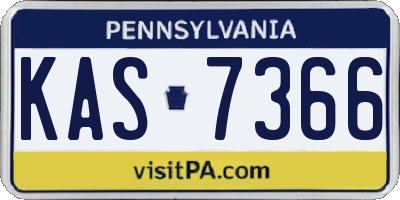 PA license plate KAS7366