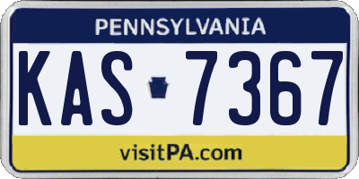 PA license plate KAS7367