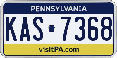PA license plate KAS7368