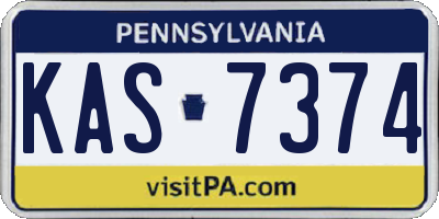PA license plate KAS7374