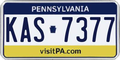PA license plate KAS7377