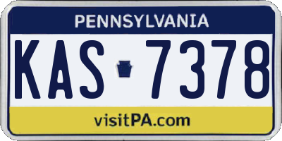 PA license plate KAS7378