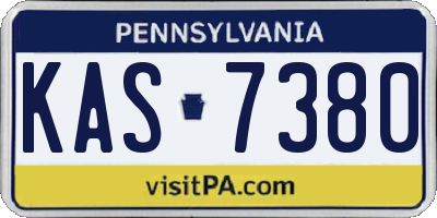 PA license plate KAS7380