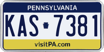 PA license plate KAS7381