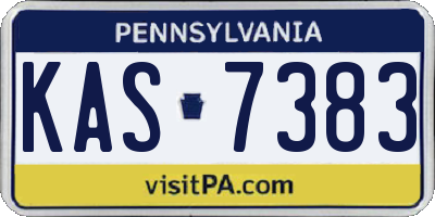PA license plate KAS7383