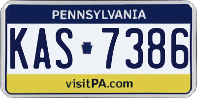 PA license plate KAS7386