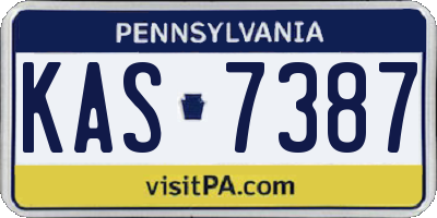 PA license plate KAS7387