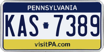 PA license plate KAS7389