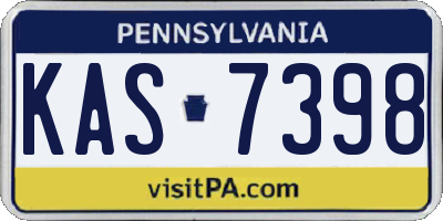 PA license plate KAS7398