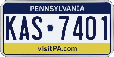 PA license plate KAS7401