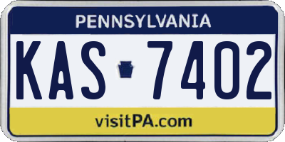 PA license plate KAS7402