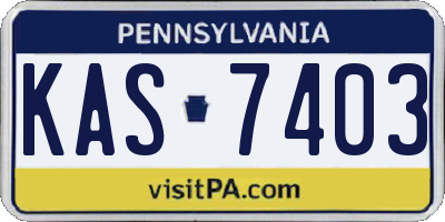 PA license plate KAS7403