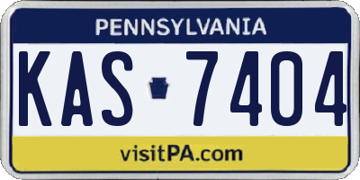 PA license plate KAS7404