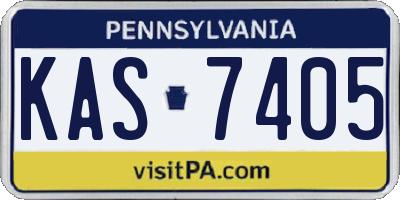 PA license plate KAS7405