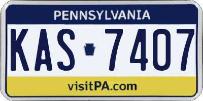 PA license plate KAS7407