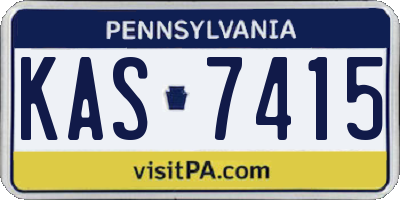 PA license plate KAS7415