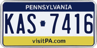 PA license plate KAS7416