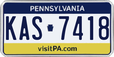 PA license plate KAS7418
