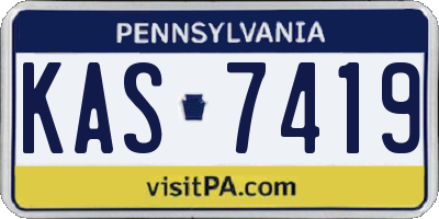 PA license plate KAS7419
