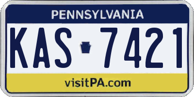 PA license plate KAS7421