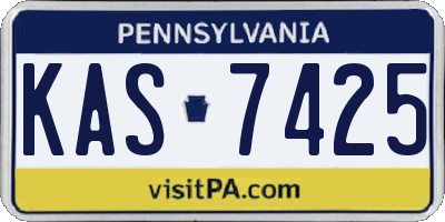 PA license plate KAS7425