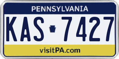 PA license plate KAS7427