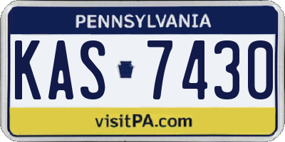 PA license plate KAS7430