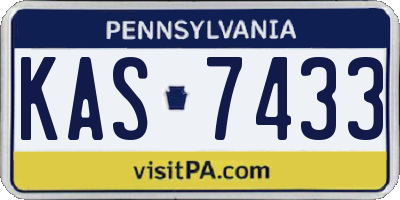 PA license plate KAS7433