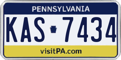 PA license plate KAS7434