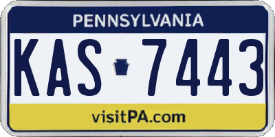 PA license plate KAS7443