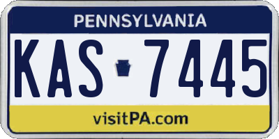 PA license plate KAS7445