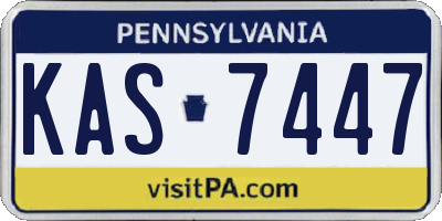 PA license plate KAS7447