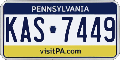 PA license plate KAS7449