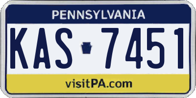 PA license plate KAS7451