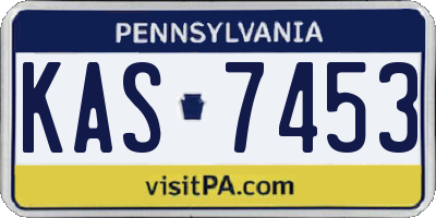 PA license plate KAS7453