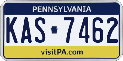 PA license plate KAS7462