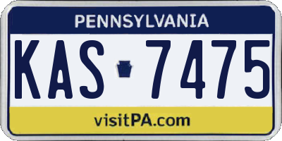 PA license plate KAS7475
