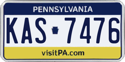 PA license plate KAS7476