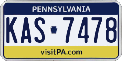 PA license plate KAS7478