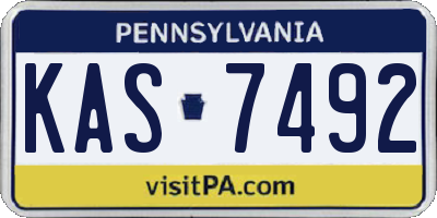 PA license plate KAS7492