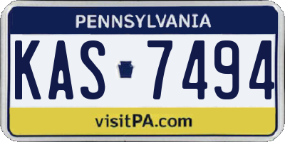 PA license plate KAS7494