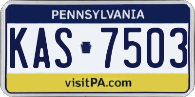 PA license plate KAS7503