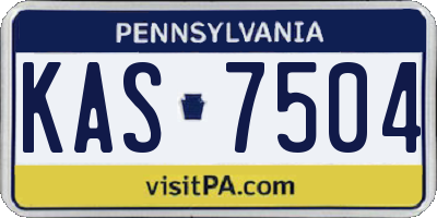 PA license plate KAS7504