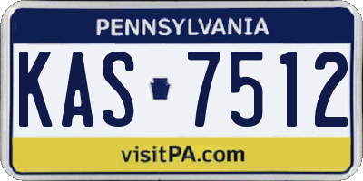 PA license plate KAS7512