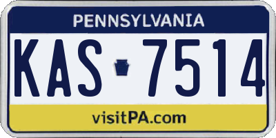 PA license plate KAS7514