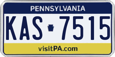 PA license plate KAS7515