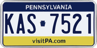 PA license plate KAS7521