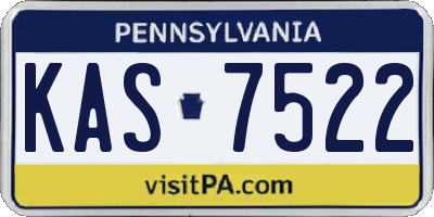 PA license plate KAS7522