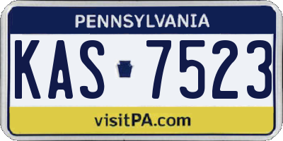 PA license plate KAS7523